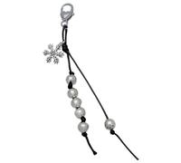 Bydezcon Único colgante de copos de nieve colgador negro cordón llavero accesorios teléfono móvil correa versátil colgante para mujer mochilas