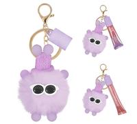 BydGxy Llavero con brillo de labios y crema de manos, se adapta a Chapstick y se adapta a bálsamo labial de los viernes de verano, bonito accesorio portátil, Bola de carbón, morado, S