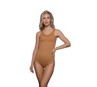 Bye Bra Camiseta sin mangas invisible, control de luz, cómoda, moldeadora para mujer, ligera, tirantes anchos, acolchado extraíble, marrón claro, L