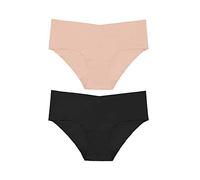 Bye Bra Invisible Panties, Bragas Invisibles, Sin Costuras, Sin Rayas, Sin Bragas, con Bordes Lisos, Ultra Suave, Paquete Multicolor En Negro Y Beige, Paquete De 2, Tamaños: M