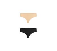 Bye Bra Invisible String, Tanga Invisible, Sin Costuras, Sin Rayas, Sin Bragas, con Bordes Lisos, Ultra Suave, Paquete Multicolor En Negro Y Beige, Paquete De 2, Tamaños: M
