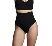Bye Bra Tanga sin Costuras, Cintura Alta, Fajas, Moldeador de Cuerpo Negro/Beis S-XXL (Negro, XL)