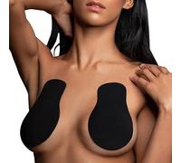 Bye Bra Tela de dominadas para Levantamiento de Pechos, Reutilizable, Adhesiva, para pezón, con Efecto Elevado, Invisible, Copas de Sujetador Ajustables, con pétalos de Pecho, Color Negro (XL)