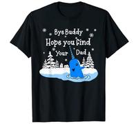 Bye Buddy I Hope You Find Your Dad Christmas Elf Bye Narwhal T-Shirt Men Black XL