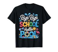 Bye Bye School Hello Pool Summer Vacation Flamingo Fun Camiseta