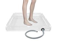 Byeaon Base de Ducha Portátil - Bandeja De Baño De PVC con Manguera De Drenaje - Plato de Ducha Exterior - para Exterior Interior Autocaravana Casa Rodante Remolque Tienda Camping Senderismo Coche