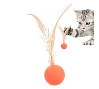 Byeaon Bola de Juguete de Gato interactiva, Bolas para Gatos, Juguete de Auto-Entretenimiento, Bola de Gato interactiva portátil con Plumas para la Caza de Ejercicios de aburrimiento Juego al Aire