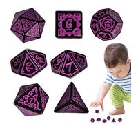 Byeaon Conjunto de Dados, Juego de Dados del Juego de Mesa,Juego de Dados acrílicos del Juego de Mesa - La Caja de Almacenamiento magnético Incluye Colores Vibrantes Set para Actividades de Grupo
