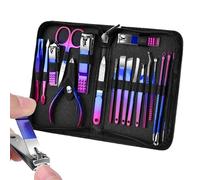 Byeaon Kit de cortaúñas, juego de cortaúñas - Cortauñas y uñas de los pies de acero inoxidable 18X - Juego de corte de uñas de los pies, herramientas para el cuidado de las uñas con estuche, kits de