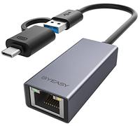 BYEASY Hub USB 3.0 USB C Hub Ethernet 10/100 / 1000 Mbps Divisor USB para portátil 3.0 de Aluminio USB C Adaptador Ethernet para MacBook, MacBook Pro/Air, Mac Pro/Mini, iMac, Ordenador portátil, etc.