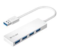BYEASY Hub USB - Hub USB 3.0 de 4 Puertos ultradelgado para iMac Pro, MacBook Air, Mac Mini/Pro, Surface Pro, PC portátil, Unidades Flash USB y HDD móvil (Blanco)