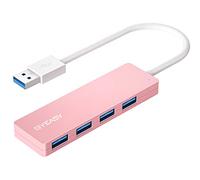 BYEASY Hub USB - Hub USB 3.0 de 4 Puertos ultradelgado para iMac Pro, MacBook Air, Mac Mini/Pro, Surface Pro, PC portátil, Unidades Flash USB y HDD móvil (Rosa)