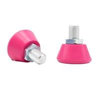 byepica 2 topes de patinaje sobre ruedas, topes de herradura fucsia para patines cuádruple, bloques de freno de goma ajustables con varilla roscada de metal, 2.1 x 1.93 pulgadas, agarre seguro y