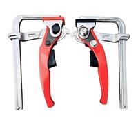 byepica Abrazadera rápida para carpintería, 2 piezas con agarre de trinquete, liberación rápida, abrazadera de sierra de pista de acero de aleación, compatible con pistas Festo/Makita