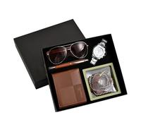 byepica Caja de regalo islámica marrón de 6 piezas: cartera, reloj, gafas de sol, bolígrafo, cuentas de oración, contador de dedos, perfecto para Ramadán y Eid