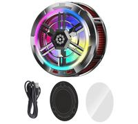 byepica Enfriador de tableta y teléfono de 24 W, ventilador de refrigeración de fuerte fijación con pantalla LED, silencioso y ligero, compatibilidad universal, tipo C, 3.9 onzas