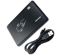byepica Lector de tarjetas IC Plug and Play USB, lector RFID de 13,56 MHz, lector de tarjetas M1 con indicador LED, 4.3 x 3.1 x 1.2 pulgadas