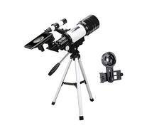 BYERZ Telescopio refractor astronómico con soporte para smartphone y trípode, telescopio reflector de 15-140X, telescopio ideal para principiantes para observar el planeta lunar