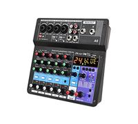 BYERZ yinpingfangdaqi A6 6CH Protable Mini Mixer Consola de audio con tarjeta de sonido Grabación USB Cantar Webcast Party Mixer amplificador de audio