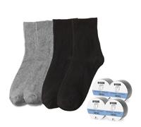 BYESOX 12 pares de calcetines desechables para viajes, calcetines comprimidos de un solo uso, buenos para llevar, Negro+gris (12 pares), talla única