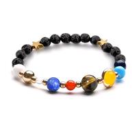 BYETOCE Pulsera del sistema solar, pulsera de cuentas de estrella guardiana de los ocho planetas, pulsera de cuentas de galaxia del universo, joyería de cuentas de piedra natural, regalos para mujeres