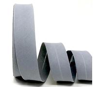 Byetsa - Cinta al bies para encuadernación (30 mm, polialgodón, 25 m), color gris