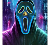 Byffoer Máscara de Halloween con LED, máscara de fantasma, máscara de Halloween de terror, máscaras escalofriantes para adultos y niños con LED terror para casa encantada, fiestas temáticas y juegos