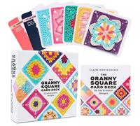 Byffoer Tarjetas de ganchillo Granny Square, 50 unidades, mezcla y diseños combinados, tarjetas de ganchillo con texto y foto para cada granny cuadrada, tarjetas de ganchillo y práctico folleto para