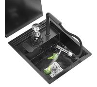 BYFHHHH Fregadero De Cocina Bar Oculto con Grifo Elevable Y Lavavasos Fregadero, Fregadero De Barra Cuadrada para Cocina Pequeña Barra De Preparación RV A