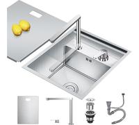 BYFHHHH Fregadero Oculto De Barra De Cocina, Fregadero De Cocina De Acero Inoxidable con Tapa Oculta, para Cocina Pequeña, RV C