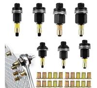 Byfoyif 7 tuercas de cabeza de remache de mano + 70 tuercas de remache, herramienta manual para tuercas de remache, conjunto de cabezales de remachadora manual, tuercas de engarzado ciegas M3-M12
