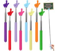 Byfoyif 8PCS Punteros Telescópicos para Maestros, Palo de Puntero de Dedo Multicolores, Palos Extensible 21-68cm, Varilla Indicadora de Dedo para Profesores para Maestros Aula Oficina