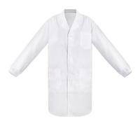 Byfoyif Bata Blanca Laboratorio, Bata Médica Unisex para Altura 170-175 cm, Uniforme Sanitario Mujer de Algodón Sintético con 3 Bolsillos y Botones