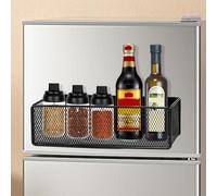 Byfoyif Estante Magnético para Nevera, Cesta Magnética Organizadora para Nevera, Estantería Magnética para Frigorífico de Metal, Especiero Imantado para Guardar Especias y Tarraos 26×12×7.5cm