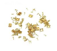 BYFRI 20pcs Mini Metal de Oro Bisagra 10x8mm con 80pcs Tornillos para 1/12 Casa Miniatura Muebles del gabinete de latón Bisagra Armario de muñecas
