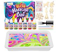 BYHANO Kit de Pintura Marbrada sobre Agua para Niños 4-12 Años, Crea Arte Mágico con 7 Colores Vibrantes, Juego DIY Creativo Regalo de Cumpleaños Ideal para Niñas y Niños de 4 a 12 Años