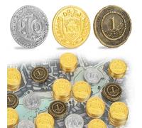 Byhoo 100 monedas de metal DND, 1,2 pulgadas, oro plata, cobre, fichas con valor nominal para juego de mesa y RPG, monedas de metal de fantasía para piratas, fiestas, cosplay
