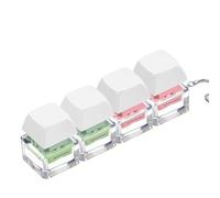 Byhoo Juguetes para ansiedad con teclado - Llavero blanco silencioso para aliviar el estrés con 4 colores clicker - Silencioso para biblioteca, sala de estudio y lugares más silenciosos