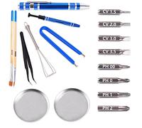 Byhoo Kit de lubricante para Teclado mecánico de 17 Piezas con 2 bandejas Redondas, Contiene Destornillador y cepillos de Madera para Teclado mecánico, con Extractor de Teclas y Extractor de