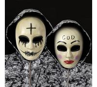 Byhsoep 2 Piezas Mascara Halloween Adulto,Máscara Halloween Realista,Mascara Purga God & Killer Terror de Halloween para Carnaval,Fiestas De Cosplay De Disfraces,Hombres y Mujeres