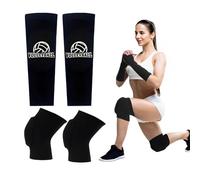 Byhsoep 4 piezas de protección de voleibol incluye 1 par de protectores de brazo de voleibol y 1 par de rodilleras de voleibol, soporte acolchado de espuma para rodillas,