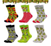 Byhsoep 6 Pares Calcetines Navideños, Calcetines de Navidad, CAlcetines de Algodón Para Hombres y Mujeres, Un Regalo Divertido, Tallas 39-43 (Multicolor-A)
