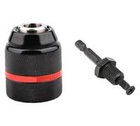 BYINGS Mandril de taladro metálico sin llave roscado de 0,8-10 mm y 2-13 mm, adaptador de agarre rápido, vástagos cuadrados hexagonales SDS, destornillador de impacto, mandriles for llave de grifo