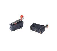 BYINGS Microinterruptores de límite Mi-ni, 10 unidades, NO NC, 3 pines, terminales PCB, SPDT, 5 A, 125 V, 250 V, 29 mm, palanca de arco de rodillo, acción rápida, microinterruptores de empuje.