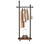 BYJSJY Perchero de pie en metal con ruedas y estante, Burro Ropa para recibidor dormitorio, diseño elegante y funcional(Black,60cm(23.6in))