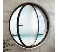 BYJSJY Ventana Redonda De Sótano,Ventana Abatible Empotrada,Ventanas De Cobertizo,Ventanas Batientes,Vidrio Templado Y Marco De Aleación De Aluminio,Ventanas Correderas(Black3,70cm/27.5in)