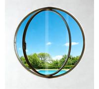 BYJSJY Ventana Redonda de Vidrio Templado 5mm, Marco de Aleación de Aluminio 2cm con Rotación 360° y Cierre, para Baño, Cocina y Dormitorio(Black,100cm/39.4in)