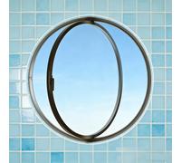 BYJSJY Ventana Redonda Giratoria 360°, Marco de Aluminio con Cristal Templado 5mm, Ventana Circular para Ventilación, Ideal para Casa, Baño, Caseta, Paredes Interiores y Exteriores(Black,40cm/15.7in)