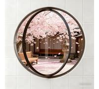 BYJSJY Ventana Redonda,Ventana De Ventilación Giratoria Y Abatible Empotrada,Vidrio Templado Y Marco De Aleación De Aluminio,Ventanas Correderas(Black,70cm/27.5in)