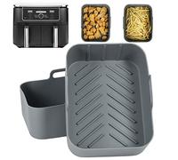 BYKITCHEN 2 piezas de silicona para freidora de aire Ninja Dual AF400UK, cestas grandes de freidora de aire, accesorios para freidora de aire Ninja FoodiSalterInstant VortexTorre 2 cesta 9L